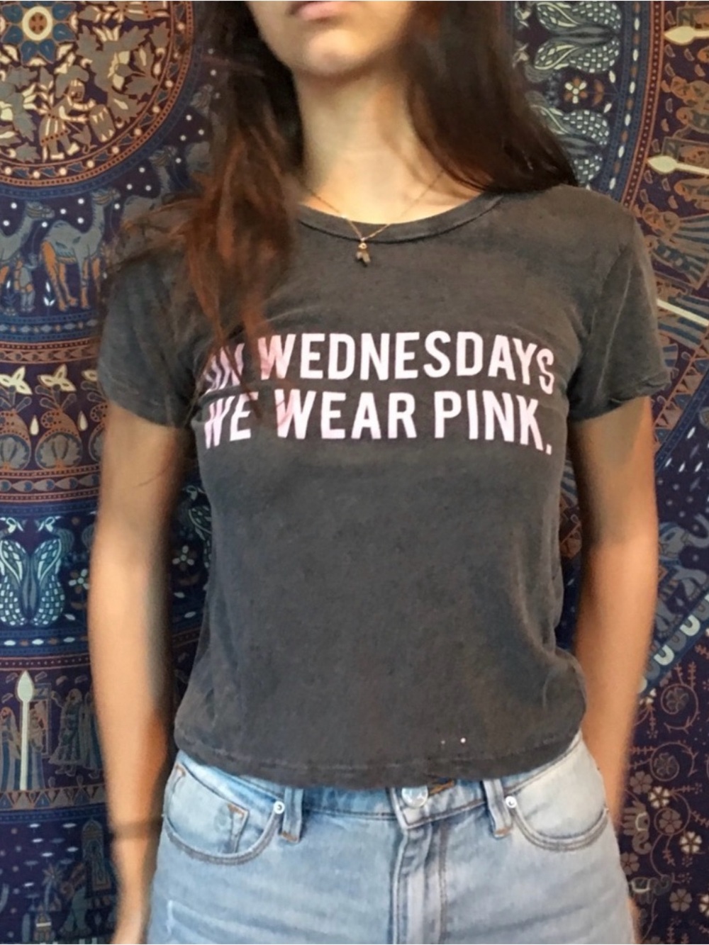 John Galt On Wednesdays We Wear Pink Crop Top Sm